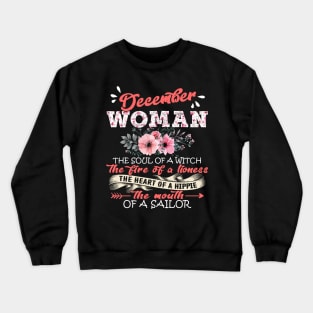 December Woman The Soul Of A Witch Floral Yoga December Woman Birthday Gift Crewneck Sweatshirt